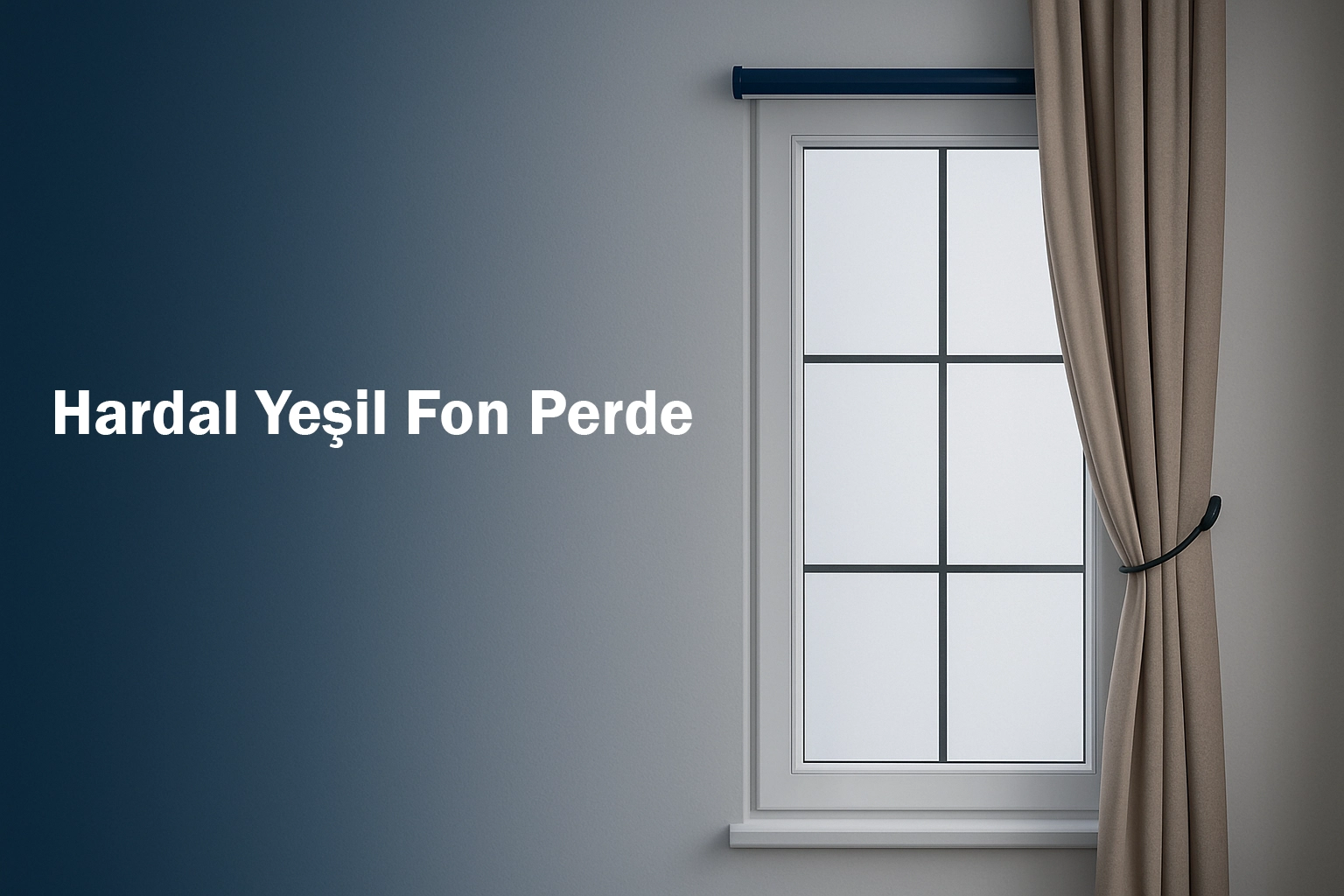Hardal Yeşil Fon Perde